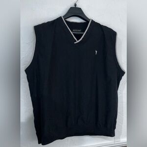 Austin Golf men's black v-neck windbreaker vest.